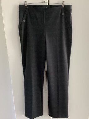 Chloe + Jasmine Women Pants Straight Leg, Dark Gray Squared, Size L